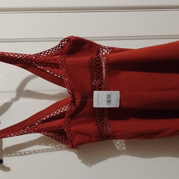 Free People Red Lace Detail Mini Dress - Picture 6 of 6